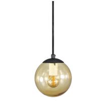 Pendente Globo Esfera De Vidro Âmbar 14Cm - Preto