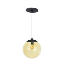 Pendente Globo Esfera de Vidro Âmbar 20cm - PRETO