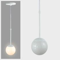 Pendente Globo Esfera de Vidro Branco 120 com Haste - BRANCA