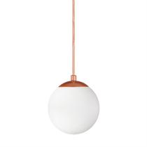 Pendente Globo Esfera de Vidro Branco 14cm - BRONZE