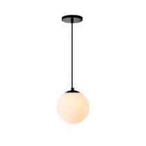 Pendente Globo Esfera de Vidro Branco Fosco 14cm - PRETO