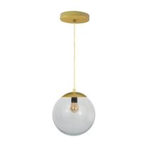 Pendente Globo Esfera de Vidro Cristal 20cm - OURO
