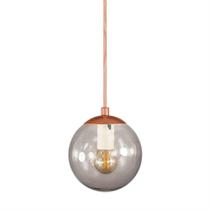 Pendente Globo Esfera De Vidro Fumê 14cm - Bronze