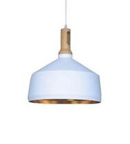 Pendente Gold 1 Lâmp 33cm Branco e Dourado Detalhe Madeira Pendente Gold 1 Lâmp 33cm Branco e Dourado Detalhe Madeira