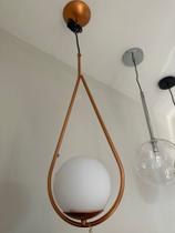 Pendente Gota Cobre fosco com globo leitoso 55x22x17cm cod 779/1 - Spotline Pendente Gota Cobre fosco com globo leitoso 55x22x17cm cod 779/1 - Spotline