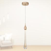 Pendente Gota Cristal Dourado 30cm Led 5W 3000K Bivolt 15684-PL Pendente Gota Cristal Dourado 30cm Led 5W 3000K Bivolt 15684-PL