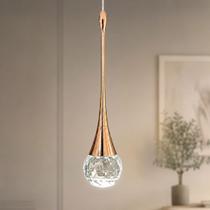 Pendente Gota Cristal LED Bola de Vidro Facetado 5W Bivolt 3 Temperaturas de Cor Luminaria Pendente Gota Cristal LED Bola de Vidro Facetado 5W Bivolt 3 Temperaturas de Cor Luminaria