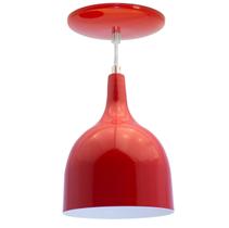 Pendente gota em alumínio várias cores para lâmpada E27 - vermelho com interior branco st3035