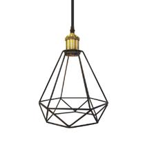 Pendente Gradeado Diamante E27 Preto Mesa Bancada Cozinha Pendente Gradeado Diamante E27 Preto Mesa Bancada Cozinha