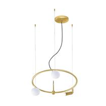 Pendente Halo Dourado Fosco 2 Globo Vidro 1 Spot Led Spotline Pendente Halo Dourado Fosco 2 Globo Vidro 1 Spot Led Spotline