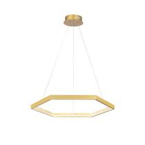 Pendente hex dourado e transparente (d)60cm (a)3.5cm 1x30w 3000k 1780lm - gd004