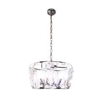 Pendente Hexagonal Cromado Vidro Transparente 6E14 24x35cm Pendente Hexagonal Cromado Vidro Transparente 6E14 24x35cm