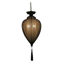 Pendente indian preto e transparente (d)34cm (a)64cm 1xe27 40w - gx008