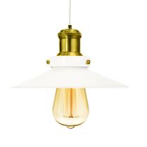 Pendente Industrial 22 Cm Retro Nordic Branco com Dourado Pendente Industrial 22 Cm Retro Nordic Branco com Dourado
