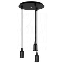 Pendente Industrial Cabo Tecido Triplo CR Vintage Preto Pendente Industrial Cabo Tecido Triplo CR Vintage Preto