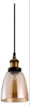 Pendente Industrial De Vidro Ambar 1 Lamp. E14 - Chandelie Pendente Industrial De Vidro Ambar 1 Lamp. E14 - Chandelie