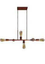 Pendente Industrial Trilho 6 Lâmpadas Moderno Alumínio Cobre