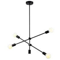 Pendente Ipanema 68cm X 139cm 4XE27 Preto - Bella iluminação - RM003B