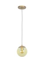 Pendente Jabuticaba Dourado 1 Bola/Globo vidro Âmbar. - FRLIGHT