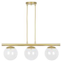 Pendente Jabuticaba Dourado 3 Globos de Vidro Mesa de Jantar Pendente Jabuticaba Dourado 3 Globos de Vidro Mesa de Jantar