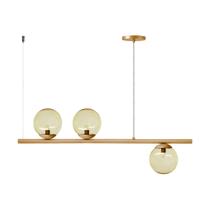 Pendente Jabuticaba Luminalux Haven 3 Globos 15cm Dourado