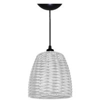 Pendente Junco Branco - Com estrutura aramada e pintura eletrostática