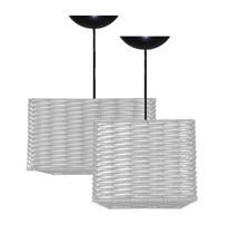 Pendente Junco Quadrado 25cm Branco