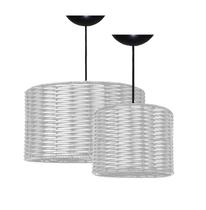 Pendente Junco Tubo 35cm Branco