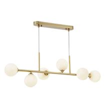 Pendente Khalifa Dourado Com Globo Leitoso 6 Lâmpadas G9 Eletrorastro Pendente Khalifa Dourado Com Globo Leitoso 6 Lâmpadas G9 Eletrorastro