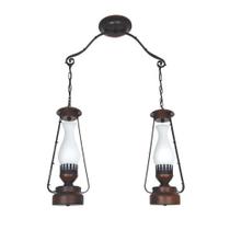 Pendente Lampião Envelhecido 2 Lâmpadas 882E - Luminárias Müller