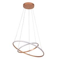 Pendente Led 2 Anéis 60cm Sala Mesa Balcão Gourmet Bancada
