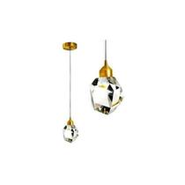 Pendente Led 5w Pedra Cristal Corredor Cabeceira Hall 3 Cor