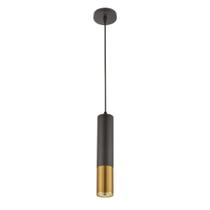 Pendente Led Adan Preto c/ Dourado - Nordecor Pendente Led Adan Preto c/ Dourado - Nordecor