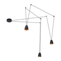 Pendente Led Aluminio Preto Ouro 15w 3000k Yamamura
