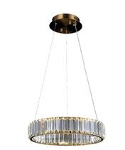 Pendente led cristal 1 aro 25w 40cm 3k/4k/6k 2000lm dourado bivolt