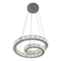 Pendente Led Cristal 50cm 72w Branco Quente, Branco Neutro e Branco Frio (Dimirizável) 3100lm Cont Bivolt Sindora