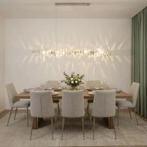 Pendente LED Cristal 90cm 3200k Cromado Decor Cinderella Pendente LED Cristal 90cm 3200k Cromado Decor Cinderella