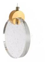 Pendente LED Cristal Bolha Vidro Redondo Dourado 3.000 K Branco Quente 5 Watts Bivolt 8111 Pendente LED Cristal Bolha Vidro Redondo Dourado 3.000 K Branco Quente 5 Watts Bivolt 8111