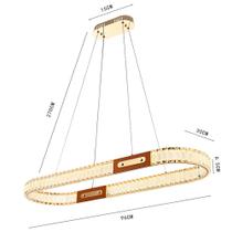 Pendente led cristal gulty 30*96cm 40w 3000k ouro brilho 2900