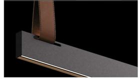 Pendente LED Difusor Uplight e Focos Downlight 81W 127/220V - Couro FIT10