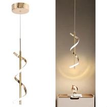 Pendente Led Espiral Dna Moderno Luxo Dourado LP-601A 10w