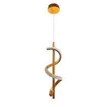Pendente Led Espiral Dna Moderno Luxo Sala Quarto Cabeceira