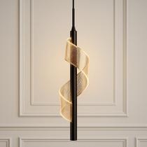 Pendente LED Espiral Elegante Preto Fosco Lustre Moderno Decorativo Pendente LED Espiral Elegante Preto Fosco Lustre Moderno Decorativo