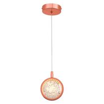 Pendente Led Glass 5W 3000K Ou 4000K Ou 6500K 250Lm Rose Gold Eletrorastro
