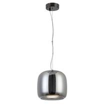 Pendente led kane 3000k 7w bivolt 26x24cm vidro e metal prata pd1668ox - casual light