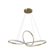 Pendente Led Moderno 80cm Dourado Para Mesa Sala De Jantar Quarto Living Área Gourmet