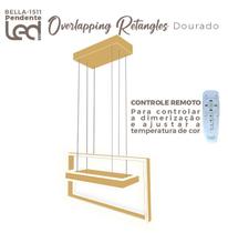 Pendente Led Overlapping Retangles 72W 3000k ao 6500k Dimerizável Bellaled Pendente Led Overlapping Retangles 72W 3000k ao 6500k Dimerizável Bellaled