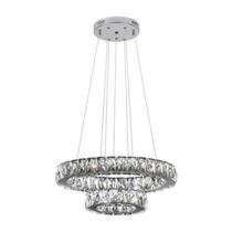 Pendente Led Redondo 02 Aros 35w 4000k 400x200 Mm Tokyo Bronzearte Inox