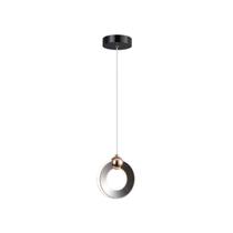 Pendente led redondo 12w 15x4x13cm 3000k 840lm preto/dourado bivolt Pendente led redondo 12w 15x4x13cm 3000k 840lm preto/dourado bivolt