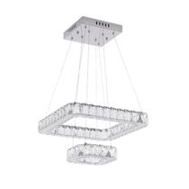 Pendente LED Tokyo Quadrado 36W Luz Branco Quente Bronzearte